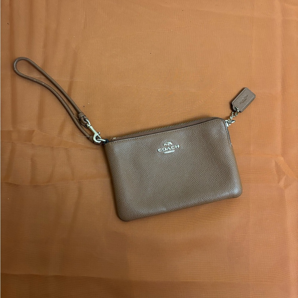 Coach Tan Leather Wristlet